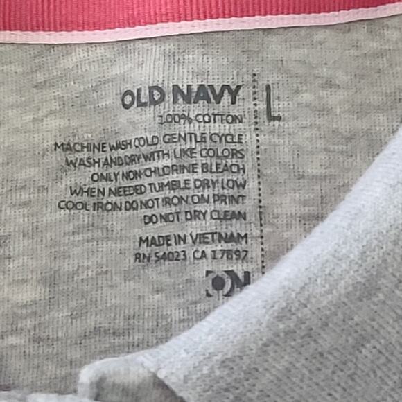 Old Navy Y2K longline ladies polo argyle pattern pink size Large Preppy academia - Picture 6 of 6